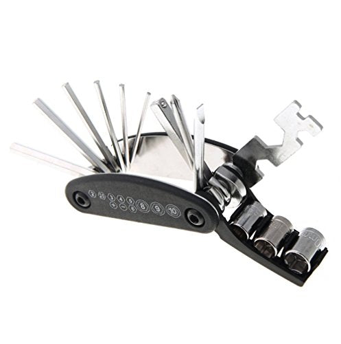 Motorcycle Bike Mechanic Repair Tool Kit with 16 In 1 Multi-Function Allen Key Multi Hex Wrench Screwdriver for Home Outdoor Travel Camping Sport Bicycle Cycling