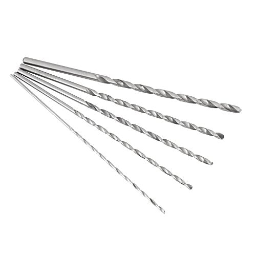 5PCS Extra Long High Speed Steel Drill Bit Sets Straight Shank Drill Bit Tool Wood Drill Bit Set Diameter 2-5mm Length 150mm / 5.9in
