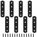 Jiozermi 8 Pcs Straight Brace, 3.9" x 0.8", Stainless Steel,Black - size: Black, 3.9” x 0.8”, 8 Pcs