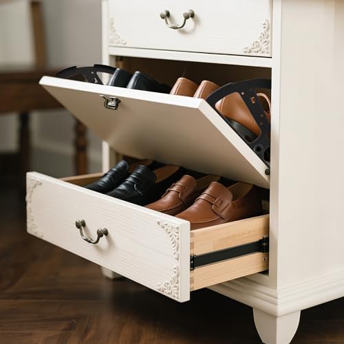 1 Pair 2 Layers Shoes Drawer Cabinet Hinges, Black Stainless Steel Shoe Cabinet Replacement Flip Plate Frames, Turning Rack Accessory for Home Kitchen Living Room - size: 2 Layers