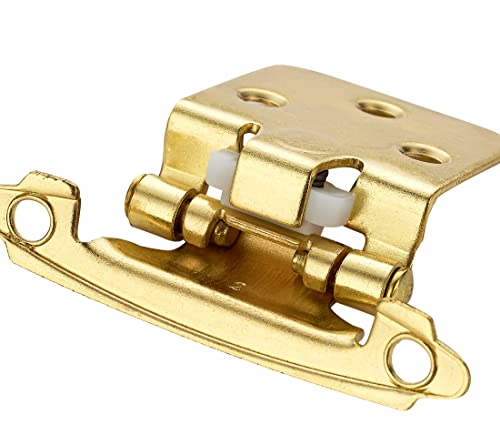 Ravinte Gold Cabinet Hinges, 1/2 Inch Overlay, 4 Pack (2 Pairs) - color: Gold