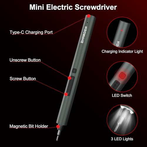 SHARDEN 75 IN 1 Mini Electric Screwdriver Set, Power Screwdriver