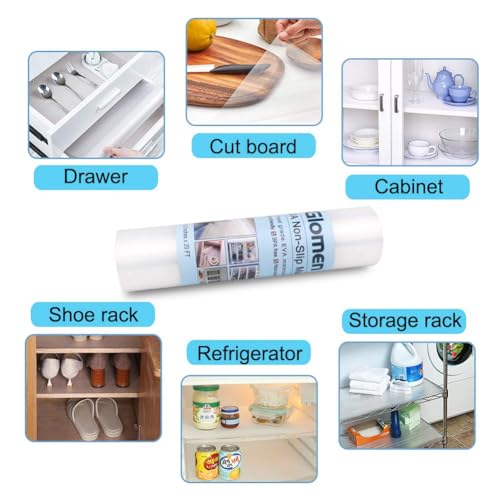 Refrigerator Liners, Shelf Liners for Kitchen Cabinet, Washable Oil-Proof for Drawer, Cabinet, Shelves, Refrigerator, Storage, 12 Inches x 20 FT, Non-Slip Cabinet Liner (12 Inches x 20 FT x 2 Rolls)… - size: 12 Inches x 20 FT x 2 Rolls