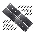 4 Pack Flat Straight Brace Brackets,ULIFESTAR Stainless Steel Mending Bracket Plate Metal Shelf Support Fixing Joining Plate for Furniture,Wood,Shelves,Cabinet with Screws Black (48x128mm/1.9x5'') - size: 48 x 128 x 2 mm