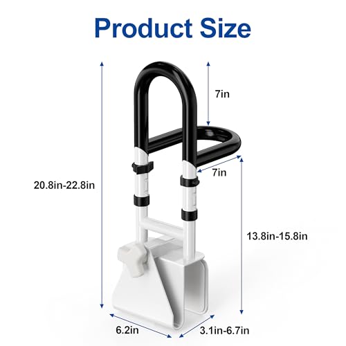 Adjustable Bathtub Safety Rail with Double Grip