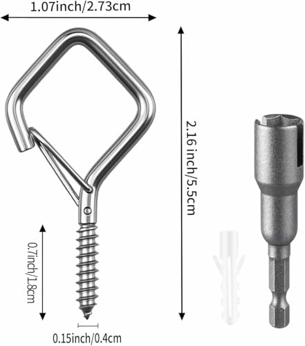 60 Pcs 304 Stainless Steel Eye Screw Hooks for Hanging Heavy Duty.Windproof Ceiling Hooks for Hanging Plants,Cup,Wind Chime,Bird Feeders,Christmas String Lights at Indoor&Outdoor 2.2 Inch - size: 60 PCS