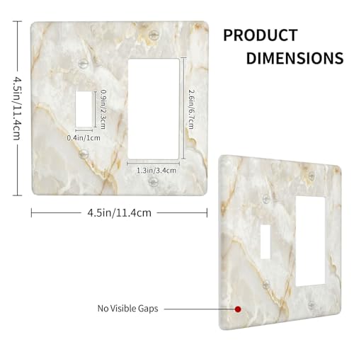 Gold Marble Abstract Texture Simple Luxury Outlet Covers 1 Toggle 1 Rocker Combination Decorative Wall Plate Electrical Switch Plates Light Switch Cover Plate for Kitchen Bathroom Home Decor - color: Gold Marble Abstract Texture Simple Luxury, size: 1 Tog