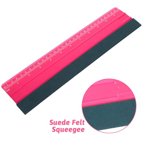 Wallpaper Smoothing Tool, Professional Vinyl Squeegee with Ruler Felt Squeegee for Vinyl Decals Sticker Paper Wallpaper Window Film Tools (12inch) - size: 12inch