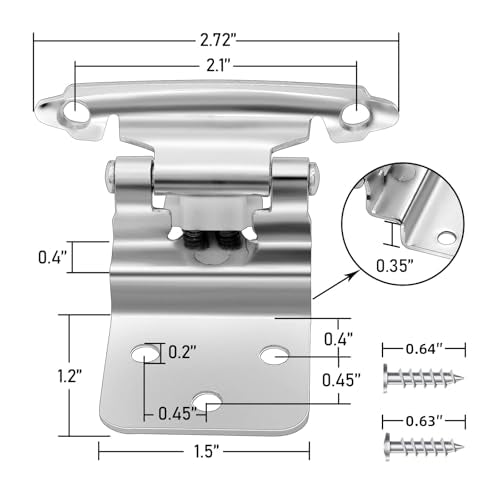 6 Pack (3 Pairs) 3/8 Inch Inset Flush Face Mount Hinges Satin Nickel - color: Satin Nickel, size: 6 Pack (3 Pairs)