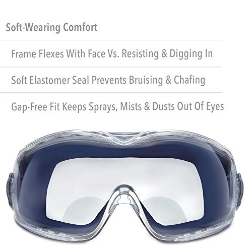 UVEX by Honeywell Stealth +2.5 Diopter Reading Magnifier Goggles with Uvextreme Anti-Fog Lens (S3993X), Clear