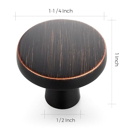 Ravinte Oil Rubbed Bronze Drawer Pulls, 1-1/4 Inch Cabinet Knobs,25 Pack - color: Oil Rubbed Bronze