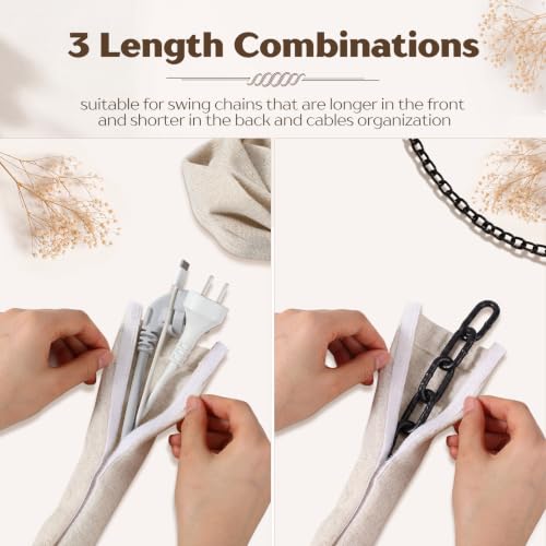 2x3.7ft,2x3.9ft,2x4.2ft 6 Pack Fabric Cord Cover for Electric Wire, Beige - size: 2x3.7ft,2x3.9ft,2x4.2ft