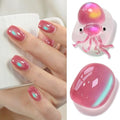 Double Rhythm Jelly Glass Cat Eye Gel Polish with Magnet 15ML Holographic Glitter Shimmer Translucent Sheer Color Magnetic Nail Polish Salon DIY at Home (Pink Teal-MC1267) - color: Aurora Pink Green