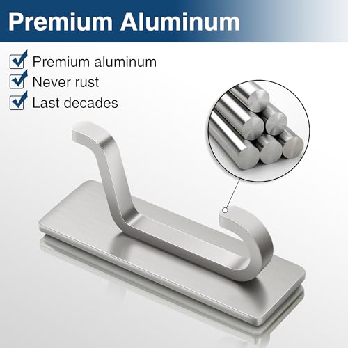 pickpiff 13LB Strong Stick-on Hooks for Coat & Towel, Brush Nickel 12 Pack - color: Brushed Nickel, size: 12 Pack