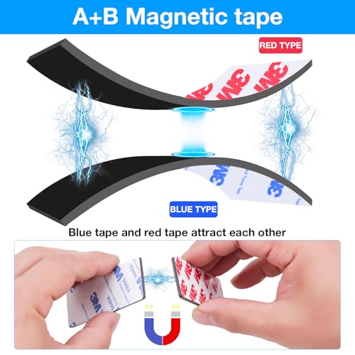 Paired A+B 3/4 inch Magnets Tapes 10FT, a b Magnetic Strips Match to Use with Strong Adhesive Backing, Flexible Magnetic Strips for DIY Craftings -2Pack - style: 3/4" x 10ft, 2 Rolls