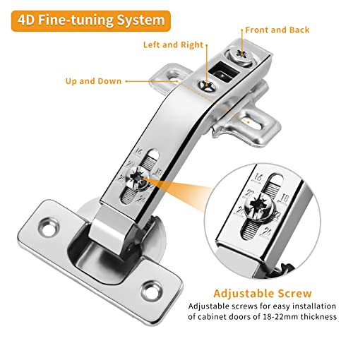 Chibery 2 Pack 1 Pairs 135° Lazy Susan Hinge, Full Overlay Concealed for Corner Kitchen Cabinet Replacement Hardware, Cupboard Folded, Folden Door - color: 135°