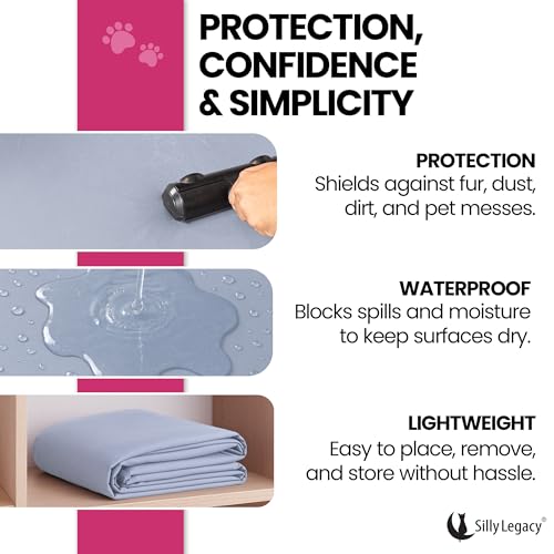 Thin Reversible Waterproof Protective Bed Cover (King Size, 100 x 96 inch), for Pets, Babies; Incontinence, Dirt, Drool - color: Gray, size: King 96 x 100 inch