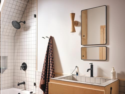 Moen Gibson Pressure Balancing Modern Shower Lever Handle, Posi-Temp Valve Required, Matte Black, T2901BL - color: Matte Black, size: 7 inches W x 6.5 inches L x 7 inches H