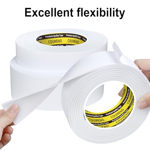 White Foam Tape Weather Stripping Sealing Sponge,2 Pack 1.2in x10FT - color: White, size: 2 PACK 1.2in x 9.84FT