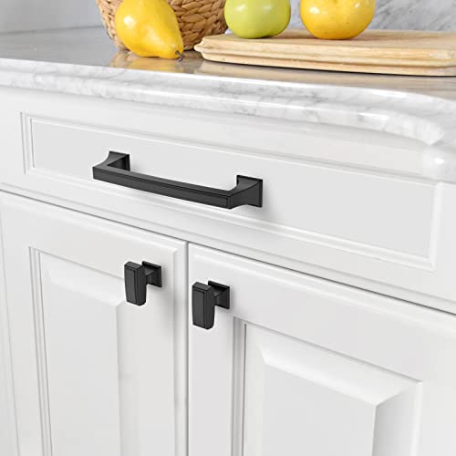 Amerdeco 10 Pack Matte Black Cabinet Pulls 5 Inch(128mm) Hole Center Cabinet Hardware Kitchen Cabinet Handles for Bathroom Drawer Pulls Dresser Pulls ZH0010 - color: Matte Black, size: 5"/128MM Hole Center