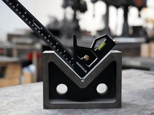 PEC Tools 2-Piece 12" Aluminum Combination Square Set - with Bubble Level and Draw Pin, Laser-Etched Markings for Accurate Measurement, Includes Both Inch&mm, Measuring Tool for Woodworking