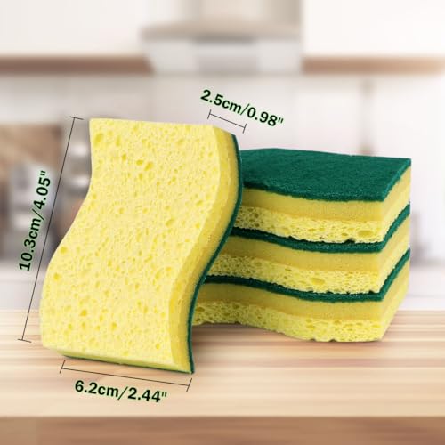 AIDEA Sponges Kitchen, Heavy-Duty Scrub Sponge, 12Count, Sponges for Dishes - color: Light-green