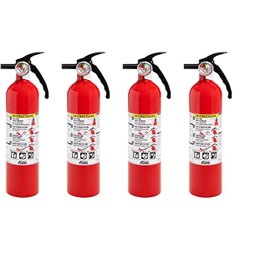 Kidde Fire Extinguisher for Home, 1-A:10-B:C, Dry Chemical Extinguisher, Red, Mounting Bracket Included, 4 Pack - size: 4 pack