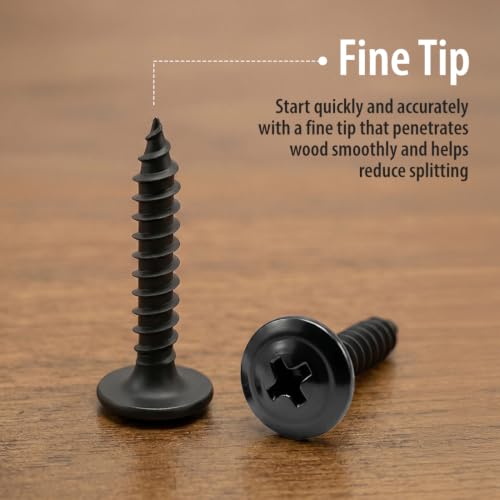BCP Fasteners #8 x 1 Black Modified Truss Head Wood Screws, 100 Pack