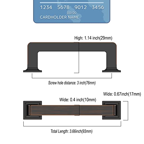 9BUILD 10 Pack 3 Inch Oil Rubbed Bronze Cabinet Pulls,Kitchen Hardware - color: Oil Rubbed Bronze, size: 3"/76MM Hole Center