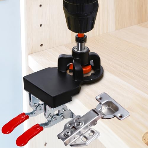 35 mm Concealed Hinge Jig with Quick Clamp, Adjustable Edge Distance