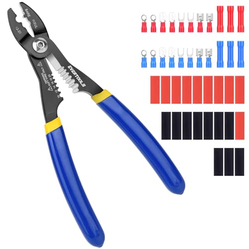 4-in-1 Wire Stripper and Crimping Pliers for Clamping, Cutting and Stripping, Compact Multifunction Tool for 10–20 AWG Wires