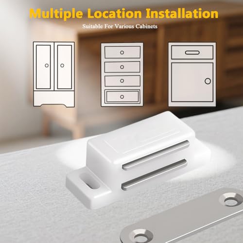 Cabinet Magnetic Catch FNFAI 16 Pack White Cabinet Door Magnetic Latch - color: White