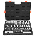 VEVOR Socket Set, 76 Pieces, 3/8 inch Drive Socket and Ratchet Set, SAE and Metric, Deep and Shallow, Mechanic Tool Kit with Accessories and Storage Case, CR-V Alloy Steel, for Automotive Repair - size: 76-PCS