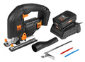 WEN Cordless Jigsaw, Variable Speed with 20V Max 2.0 Ah Lithium Ion Battery and Charger (20661) - size: Handheld, style: Brushed Variable Speed