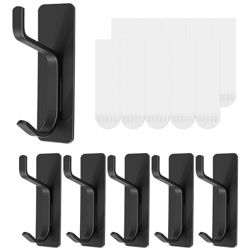 6 Pack Wall Hook with Removable Strips, Adhesive Towel Hook, Damage Free