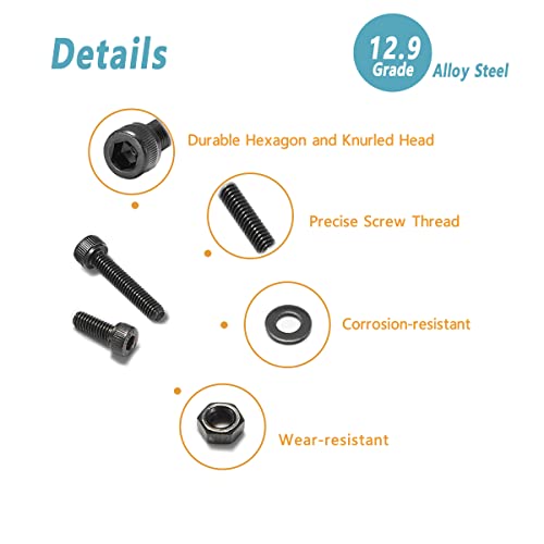 KADRICK 660Pcs M2 Screws Assortment,Hex Socket Head Cap M2 Bolts Kit - size: M2 660Pcs