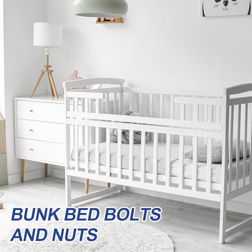 PATIKIL 4 Set Bunk Bed Bolts and Nuts Kit, M8x120mm Furniture Bolts Hex Drive Socket Cap Hardware Replacement for Beds Headboards Chairs - size: M8x120mm