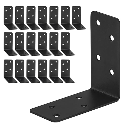 20Pcs Corner Braces,3x3x1.5 Black L Brackets,Right Angle Bracket - size: 3X3X1.5''