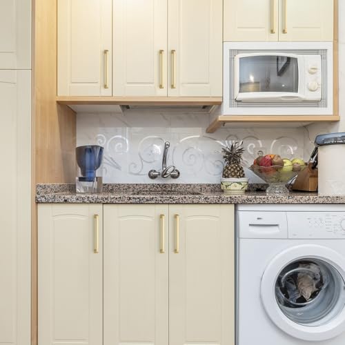 HOME EDIT Brushed Gold Cabinet Handles Zinc Pulls 7 Inch 5 Pack - color: Brushed Gold, size: 7 inches Hole Center