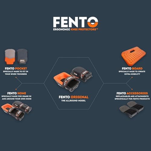 FENTO MAX | Extra Long Knee Pads for Men | Heavy duty Knee Protection with Adjustable Straps | Comfortable Knee Pads for Flooring, Constructions Works, Roofing, and Landscaping