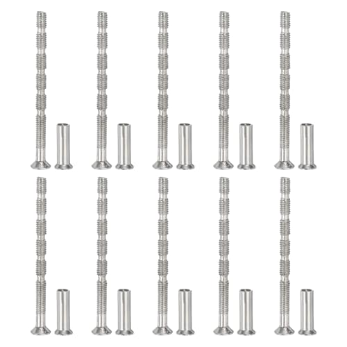 PATIKIL Cabinet Handle Screws M4 x 55mm Break Away Screw with Sleeve 10Set - size: M4 x 55mm