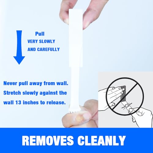 ADY Picture Hanging Strips Heavy Duty 40Pairs，Mounting Tape Damage Free Removable, Adhesive Strips for Painted Wall - size: White-L