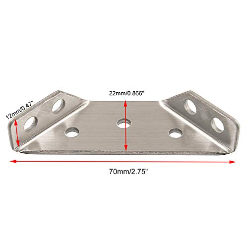 Trapeziform Angle Brackets Stainless Steel Angle Corner Braces for Desk Edge, Box, Wood Beam - Pack of 10 - size: Small 10pcs