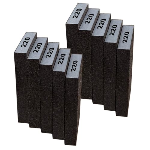 Sanding Sponge 220 Grit Sanding Block - Drywall Sanding Block for Wood | 10 Pcs Fine Grit Sanding Sponges For Drywall, Wood And Metal, Sandpaper Block Spong - size: 220 Grit