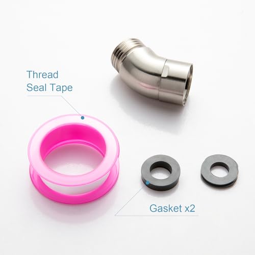 OFFO Shower Head Elbow Adapter, Brushed Nickel All Metal Handheld Shower Head Elbow Adapter Shower Arm Angle Adapter 135 Degrees - color: Brushed Nickel, size: 135°, style: 135°