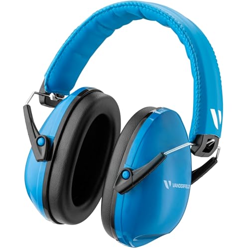 Kids Noise Canceling Headphones - 33 dB (2K Hz) - Ear Protection Earmuffs | Vanderfields' earmuffs protect child's hearing with certified noise-cancellation, soft ear cushions, and adjustable headband - color: Blue
