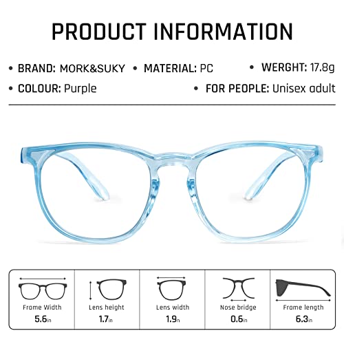 MORK&SUKY Safety Glasses, Stylish Goggles With No Fog Lense, Alternatives To Regular Protective Eyewear For Lab and Nursing. - color: Light Blue
