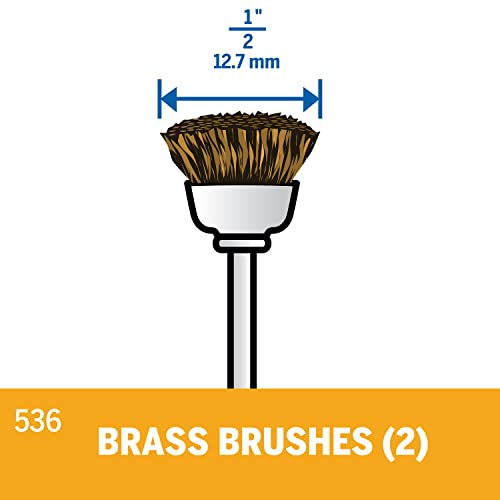 Dremel 536-02 Brass Brushes (2 Pack), 1/2" Diameter - size: 2-Piece, style: Brass Brush