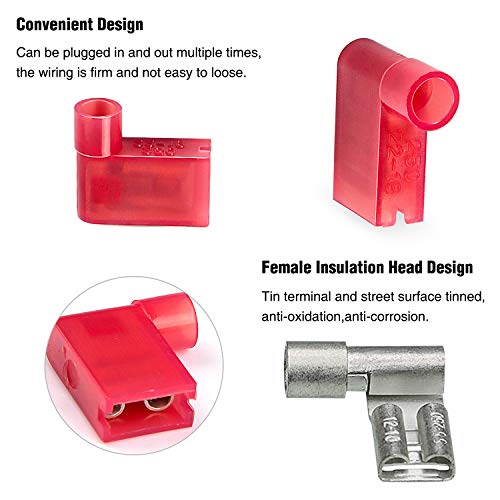 Nilight 110PCS Nylon Flag Spade Insulated Quick Disconnect Terminals - color: 110PCS Flag Spade Crimp Terminals