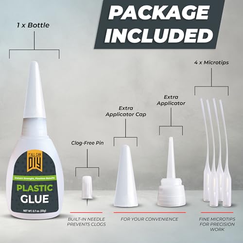 Plastic Glue for Models, Miniatures, Legos, PLA, 3D Printing Repair. Fast Setting Heavy Duty Strong Super Glue for Plastic 20g - size: 1 Pack